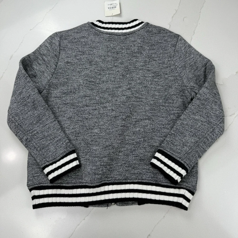 Tucker‎ + Tate Soft Knit Full Zip Jacket Boys 6 Gray Black White Back to School
